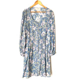 Gal Meets Glam Blue Floral Button Up Dress- Size 14