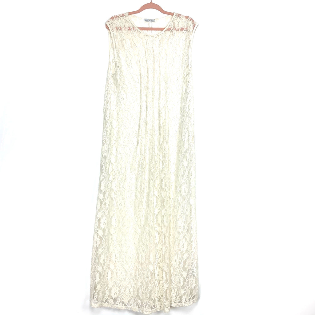 Zara Cream Lace Sheer Dress- Size L Zara Cream Lace Sheer Dress- Size L