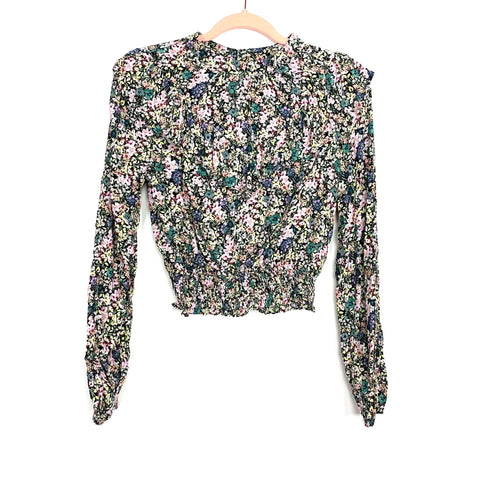 Wild Fable Black Floral Print Top- Size S