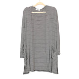 Carly Jean Black and White Striped Cardigan- Size S