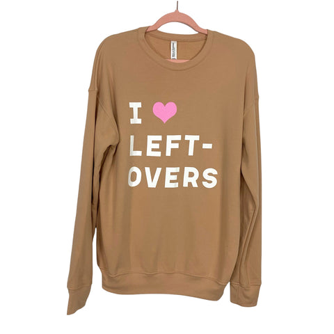 Friday + Saturday Peach "I <3 Leftovers" Crewneck Sweatshirt NWT- Size M