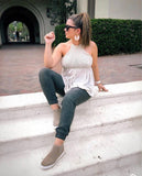 Free People Crochet/Cotton Strappy Back Top- Size M