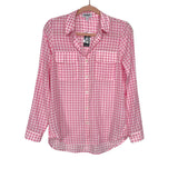 Express The City Shirt Pink Gingham Button Up NWT- Size XS