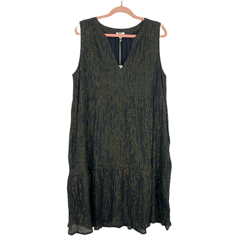 Dylan Grey/Gold Striped Sleeveless Dress NWT- Size XL