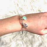 No Brand Green Stone and Lucky Charm Bracelet