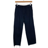 Reformation Navy Raw Hem Petite Work Pants- Size 26 (Inseam 25.5")