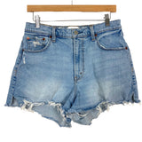 Abercrombie & Fitch Light Wash The Cutoff Curve Love High Rise Raw Hem Shorts- Size 29/8