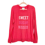 P.J. Salvage Sugarfina Red Sweet Sugar Kisses Long Sleeve Pajama Top- Size L