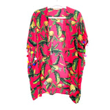 Gianni Bini Pineapple Print Pom Pom Kimono- Size XS