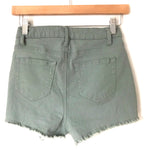 BoomBoom Green Distressed Denim Shorts- Size XS