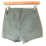 BoomBoom Green Distressed Denim Shorts- Size XS