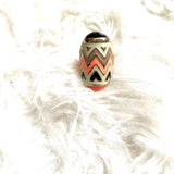 No Brand Oval Chevron Print Ring- Size 8