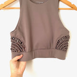Carbon 38 Brown Macrame Cropped Workout Top/Sports Bra- Size S (we have matching leggings)