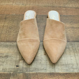42 Gold Tan Suede Like Mules- Size 7.5/38 (See Notes)