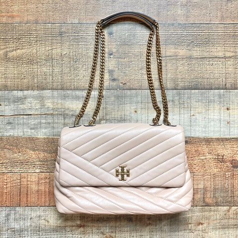 Tory Burch Cream Leather Gold Chain Shoulder Bag (see notes)
