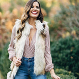 BB Dakota Ivory Faux Fur Vest NWT- Size XS