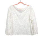 Gibson Look White Anna Cozy Feather Knit Off the Shoulder Sweater- Size M (sold out online)