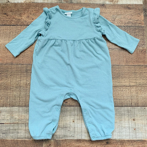 Baby Cat & Jack Sea Foam/Silver Sparkle Jumpsuit- Size 3-6M