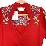 ASOS Red Embroidered Exposed Back Dress NWT- Size 6 (sold out online)