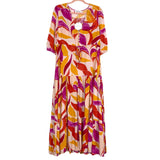 Petal + Pup Colorful Print Adjustable Waist Front Slit Dress NWT- Size 4
