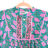 Modern Soul Teal/Lavender Floral Pattern V-Neck Dress- Size 10