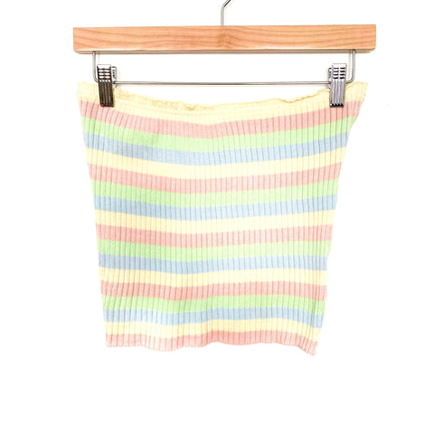 Superdown Pastel Stripe Elastic Tube Top- Size M