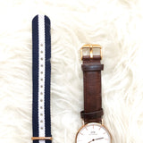 Daniel Wellington Women’s Classic Leather Watch (with EXTRA Navy Stripe Strap)
