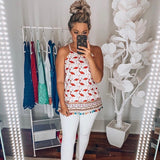 Entro Flamingo Tassel Top NWT- Size M
