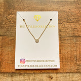 The Styled Collection Gold Claudette Disc Pendant NEW