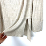 American Eagle Cream Waffle Knit Side Slit Thumb Hole Top- Size L
