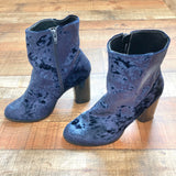 New Look Blue Crushed Velvet Booties- Size 7/40 (US 9)