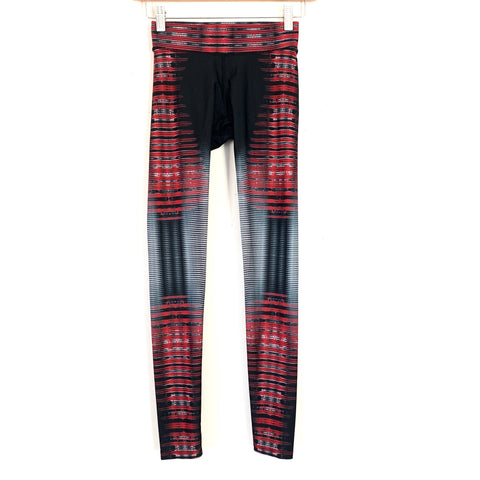 HPE Activewear Red, Black and White Speed Pattern- Size XS (Inseam 27”)