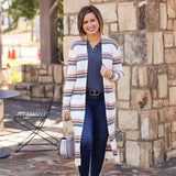 BP Pink & Grey Ribbed Duster Cardigan- Size S