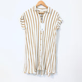 Thread & Supply Mustard Pinstripe Button Up Shirt Dress NWT- Size S