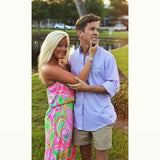 Lilly Pulitzer Pinks and Green Strapless Dress- Size S