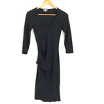 James Perse Dark Grey 3/4 Sleeve Fitted Dress- Size 0