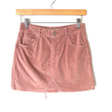 Topshop Mauve Pink Raw Hem Mini Skirt- Size 4