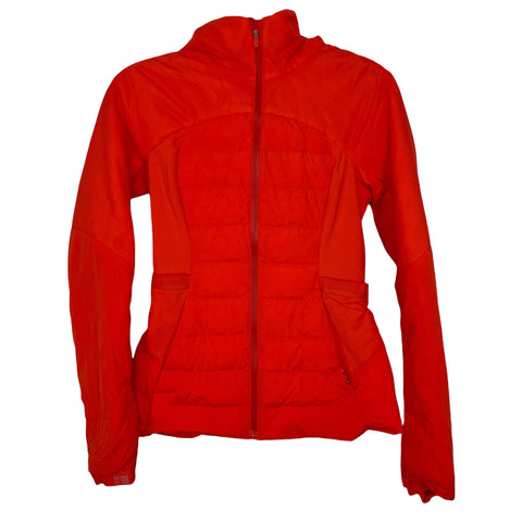 Lululemon Orange Down For It All Hooded Jacket- Size 6