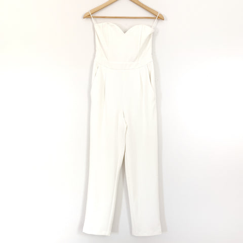 Express White Sweetheart Strapless Jumpsuit- Size 2