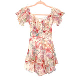 Petal + Pup Pink Floral Off the Shoulder Tiered with Ruffles Romper- Size 4 (sold out online)