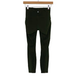 Lululemon Forest Green Mesh Detail Leggings- Size 4 (Inseam 25”)