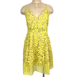 Lovers + Friends Neon Yellow Lace Waist Cutout Dress- Size L (sold out online)