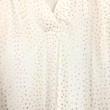 M&S Collection Gold Dot Blouse with Smocked Cuff Detail- Size 4
