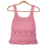 Entro Pink Open Knit Sweater Tank- Size S (see notes)