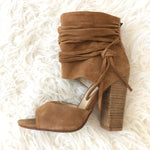 Kristin Cavallari by Chinese Laundry Tan Suede Leigh Ruched Heel- Size 7.5