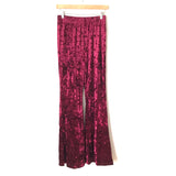 Buddy Love Burgundy Crushed Velvet Flare Pants- Size S