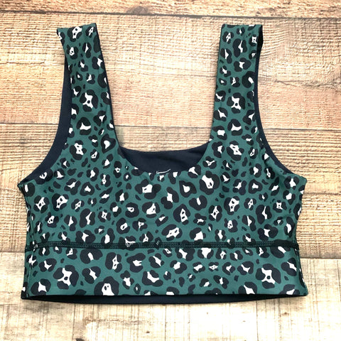 Fabletics Green Animal Print / Black Reversible Sports Bra- Size S/M (See Notes)