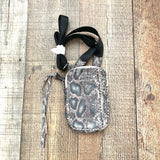 Amiee Kestenberg Snakeskin Stadium Leather Crossbody Bag