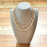 The Styled Collection Nolita Duplet Links Gold Necklaces (Set of Two, New in Bag)