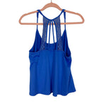 In Bloom Blue with Back Lace Detail Strappy Tank- Size S
